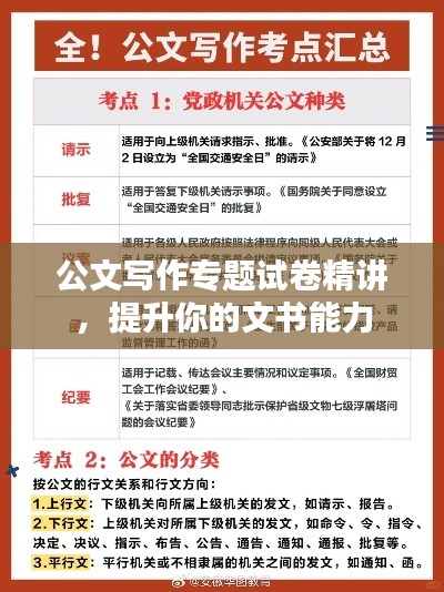 公文写作专题试卷精讲,提升你的文书能力